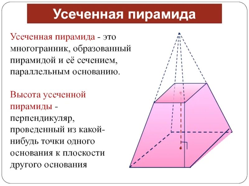 Многоугольники в основании усеченной пирамиды. Многогранники пирамида. Усечённая пирамида. Усеченная четырёх угольная пирамида. Усеченная четырехугольная пирамида чертеж. Усечённая треугольная пирамида.