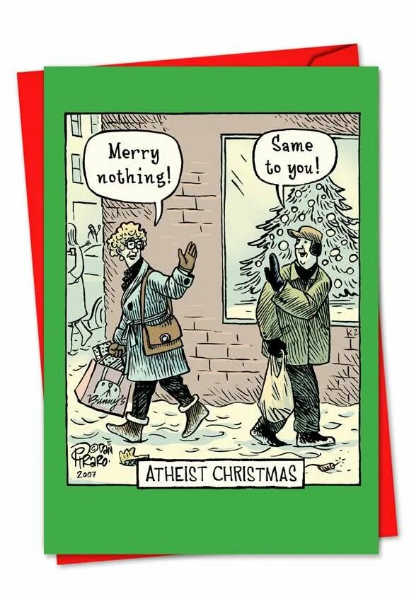 Nothing the same. Same to you. Atheistic Christmas Cards. Merry nothing same to you. Christmas Cards humor.