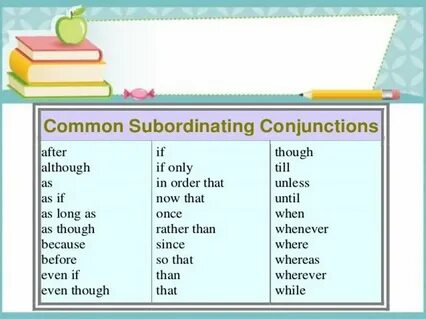 Subordinating conjunctions