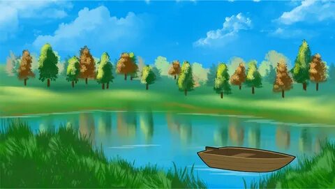 Pond clipart 2 Landscape paintings, Lake landscape, Water ph