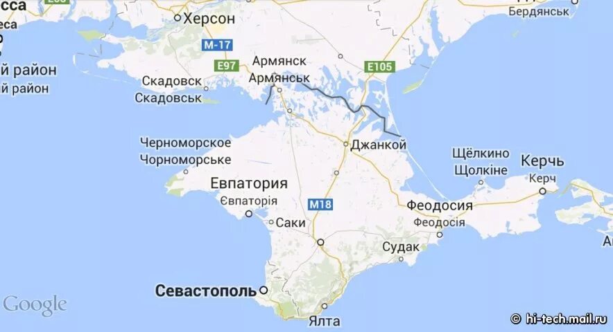 Карта россии севастополь