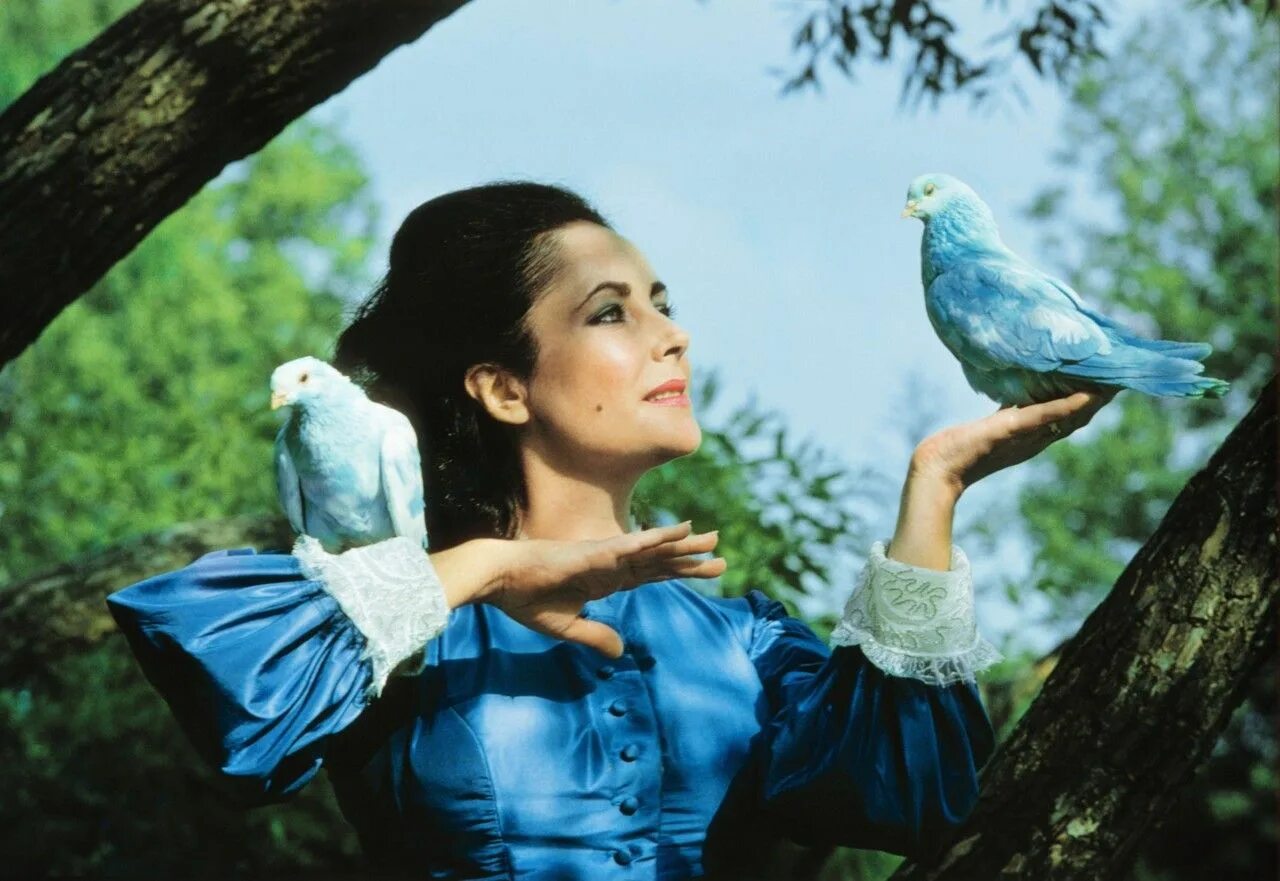 The bird of us. Синяя птица 1976 Элизабет Тейлор. Ава Гарднер синяя птица.