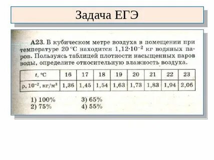 Задачи на насыщенный пар