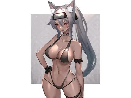 Скачать обои girl, hot, sexy, fox, boobs, anime, breasts, babe, раздел сэйн...