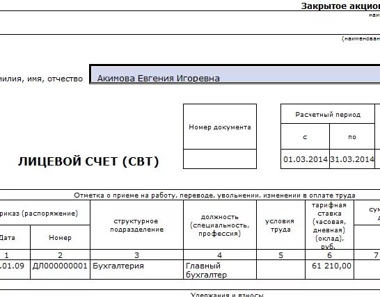 Лицевой счет участка