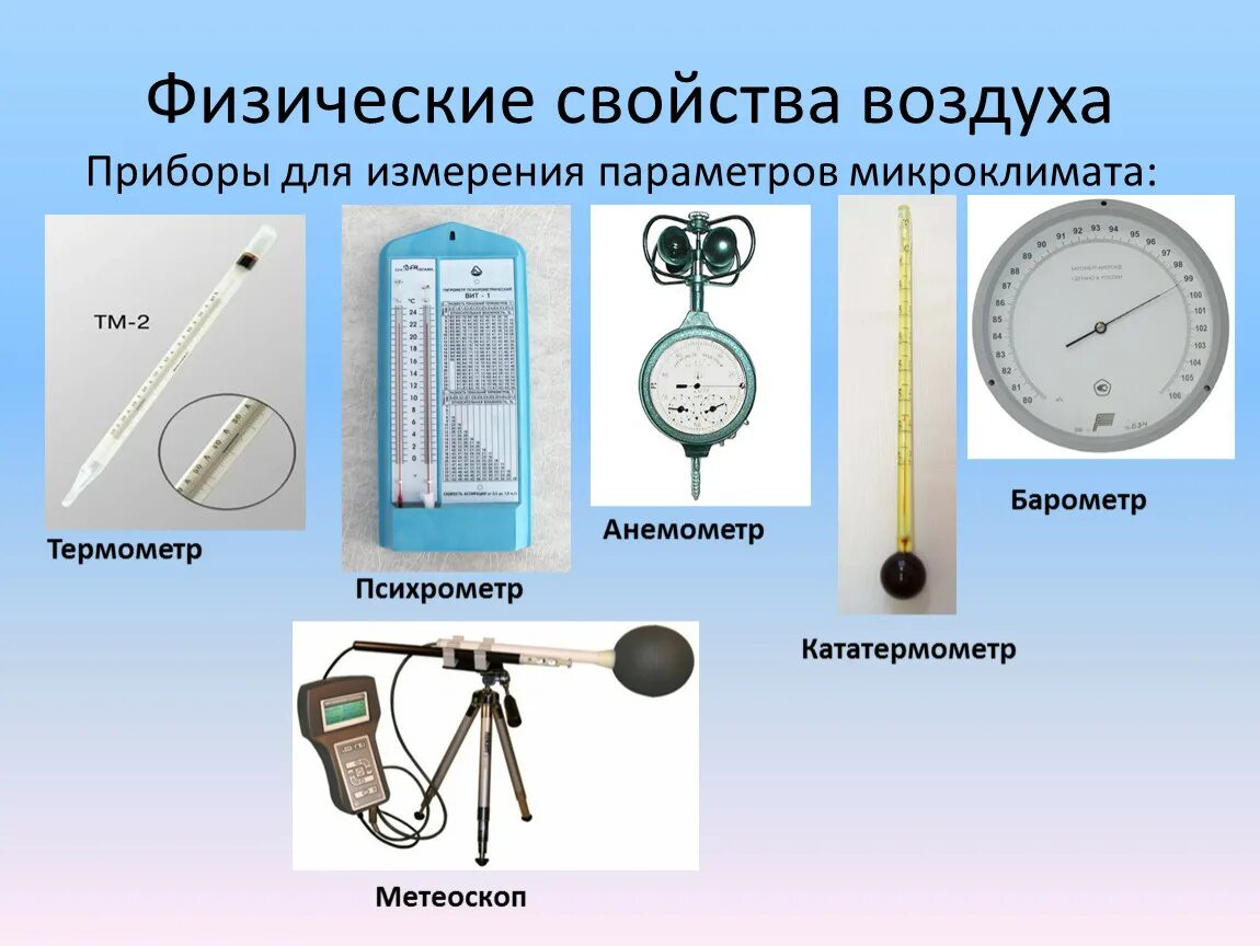 Физическое состояние воздуха. Приборы для определения микроклимата помещений. Приборы для измерения воздуха гигиена. Приборы для измерения параметров микроклимата БЖД. Приборы использующиеся для определения параметров микроклимата.