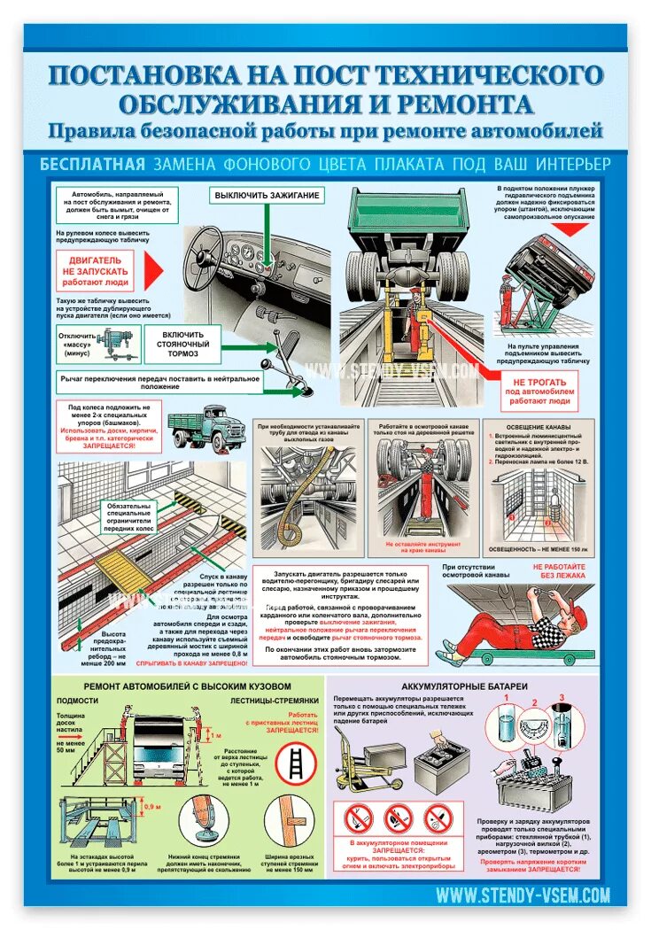 Технической безопасности при ремонте автомобиля. Плакат техническое обслуживание. Плакат по технике безопасности в автомобиле. Техническое обслуживание и ремонт автомобилей плакат. Безопасность труда при ремонте автомобилей.