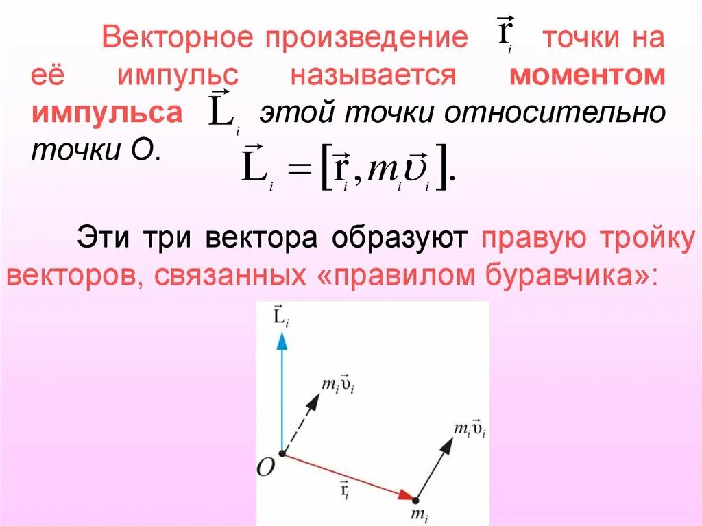 Векторное произведение. Момент импульса векторное произведение. Векторное произведение векторов. Произведение вектора на вектор.