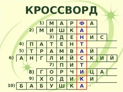 Кроссворд электроник