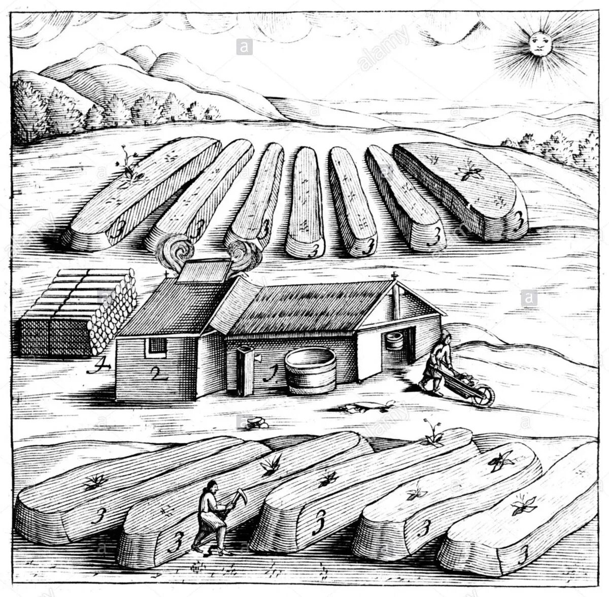 При производстве в среднем 1683. Селитряницы в средние века. Селитряные ямы. Селитряные бурты. Селитряная куча.