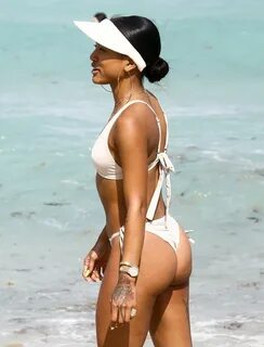 KARREUCHE TRAN in Bikini at a Beach in Miami 04/14/2017.