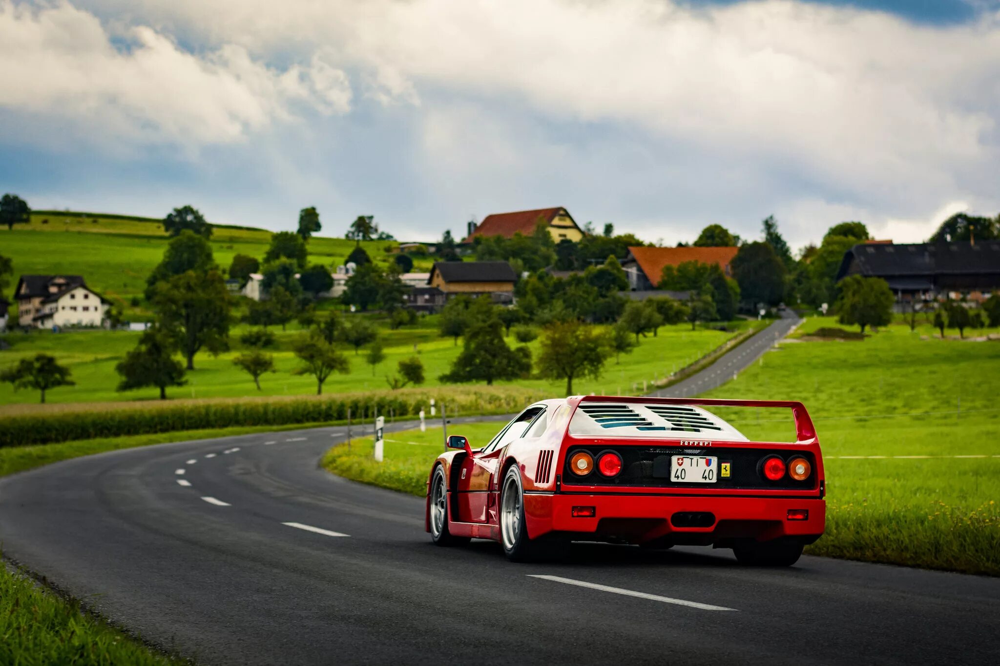 Road 40. Ferrari f40. Ferrari f40 HD.