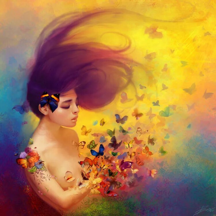 Art of soul. Девочка с бабочкой. Женщина бабочка. Картина девушка с бабочками. Необычные красивые картины.