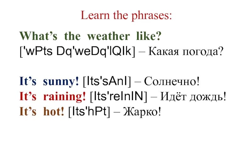 It s транскрипция. It s sunny транскрипция. raining транскрипция. транскрипция солнечно. итс сани.