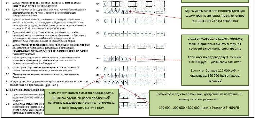 Декларация на налоговый вычет. Сумма налоговых вычетов в декларации. Образец заполнения на налоговый вычет. Декларация по возврату НДФЛ.