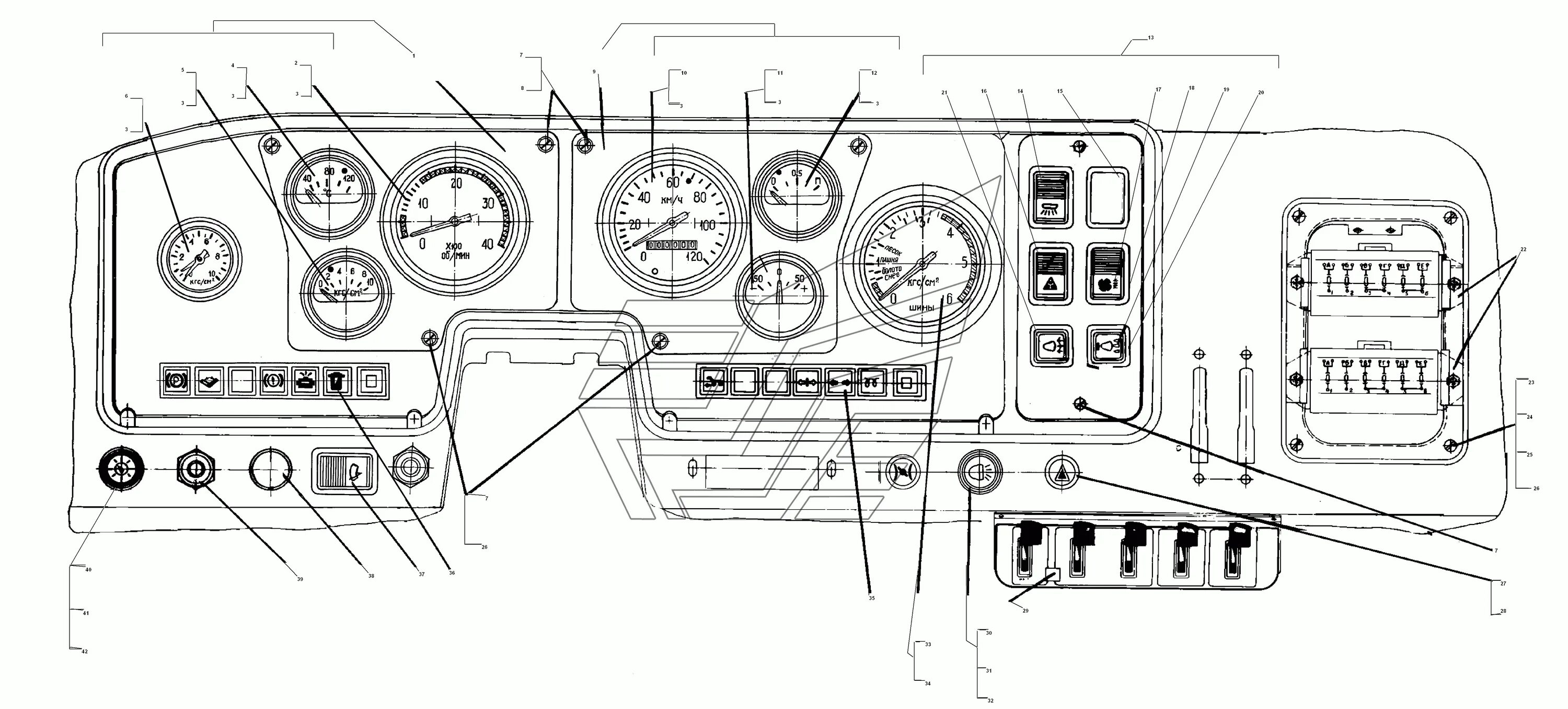 Электрическая схема КамАЗ Евро-2 opex.ru