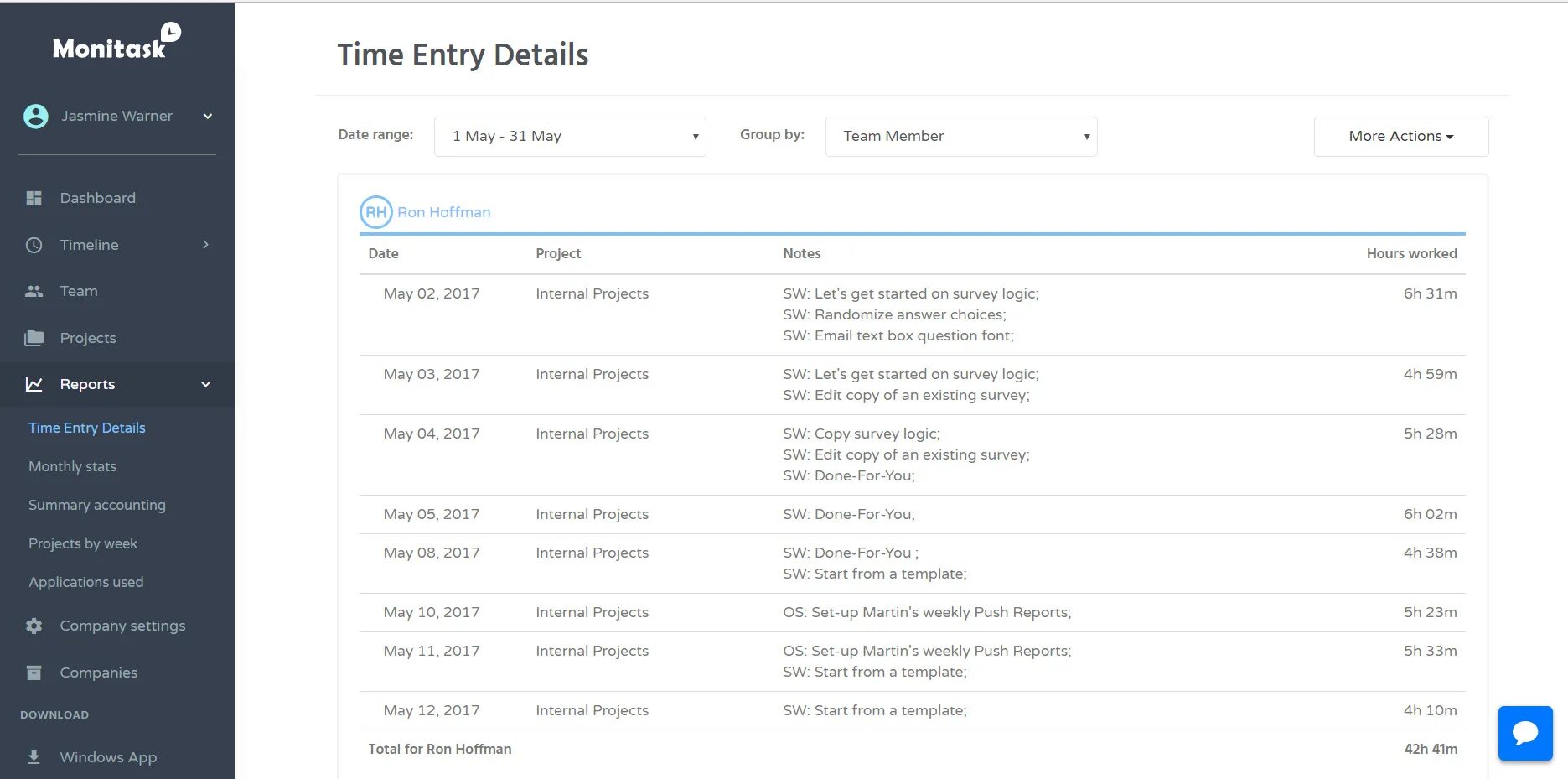 Internals projects. Monitask. Монитаск.