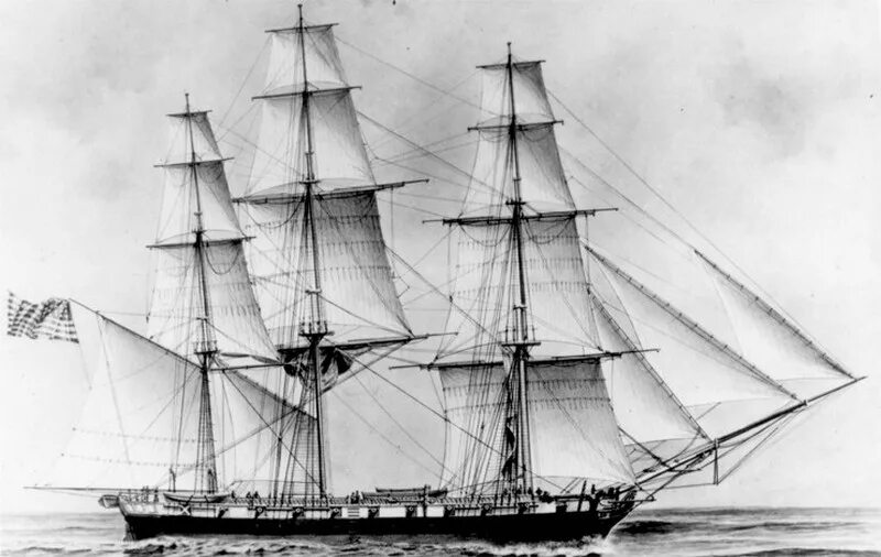 Корабль 10 часов. USS Erie 1813. USS Wasp шлюп. Парусный шлюп 17 века. Парусный Корвет 18 века.