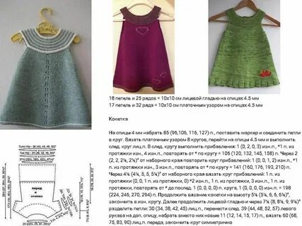 Платье спицами на 1 год описание