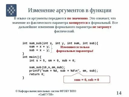 Когда меняем функцию
