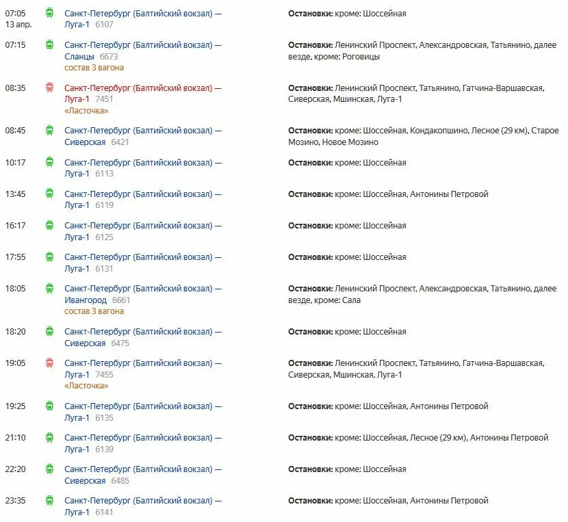 Расписание электричек ленинский проспект гатчина балтийская