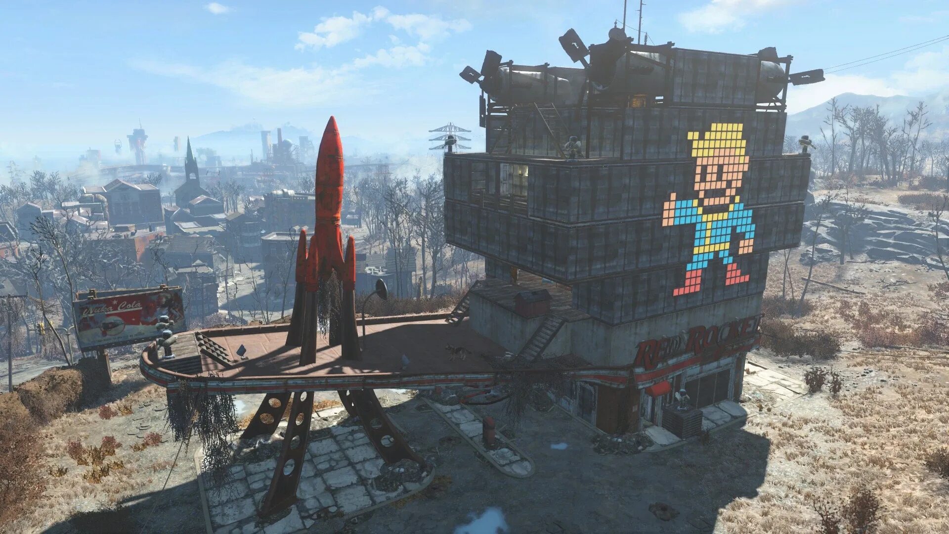 Fallout 4 ракеты. Фоллаут 4 ред рокет база. фоллаут 4 красная ракета. фоллаут 4 поселение красная ракета. red rocket fallout.