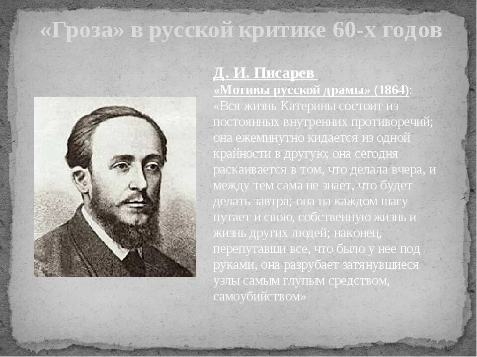 Писарев русской драмы. Гроза Островский критика Добролюбова. Критика драмы гроза Добролюбова и Писарева. Гроза в русской критике. Мотивы русской драмы.