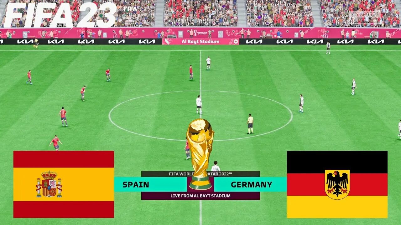 Испания против германий. FIFA 23 геймплей. FIFA 23 World Cup.