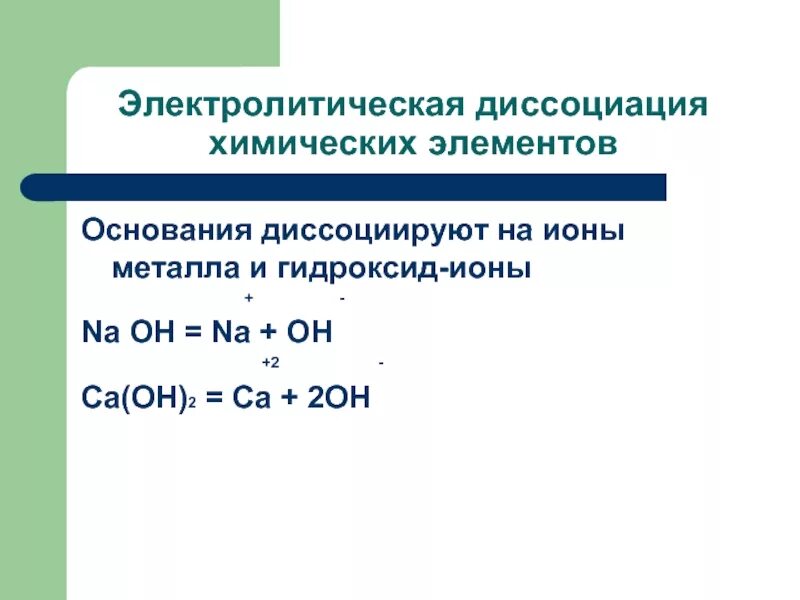 Ca oh 2 ионы