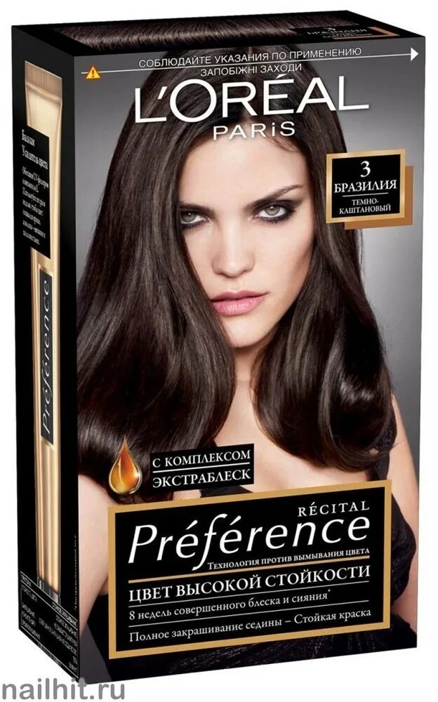 L oreal paris стойкая краска. Краска для волос лореаль париж преферанс каштан. loreal preference recital тон 3. оттенки краски лореаль преферанс. краска лореаль париж преферанс.