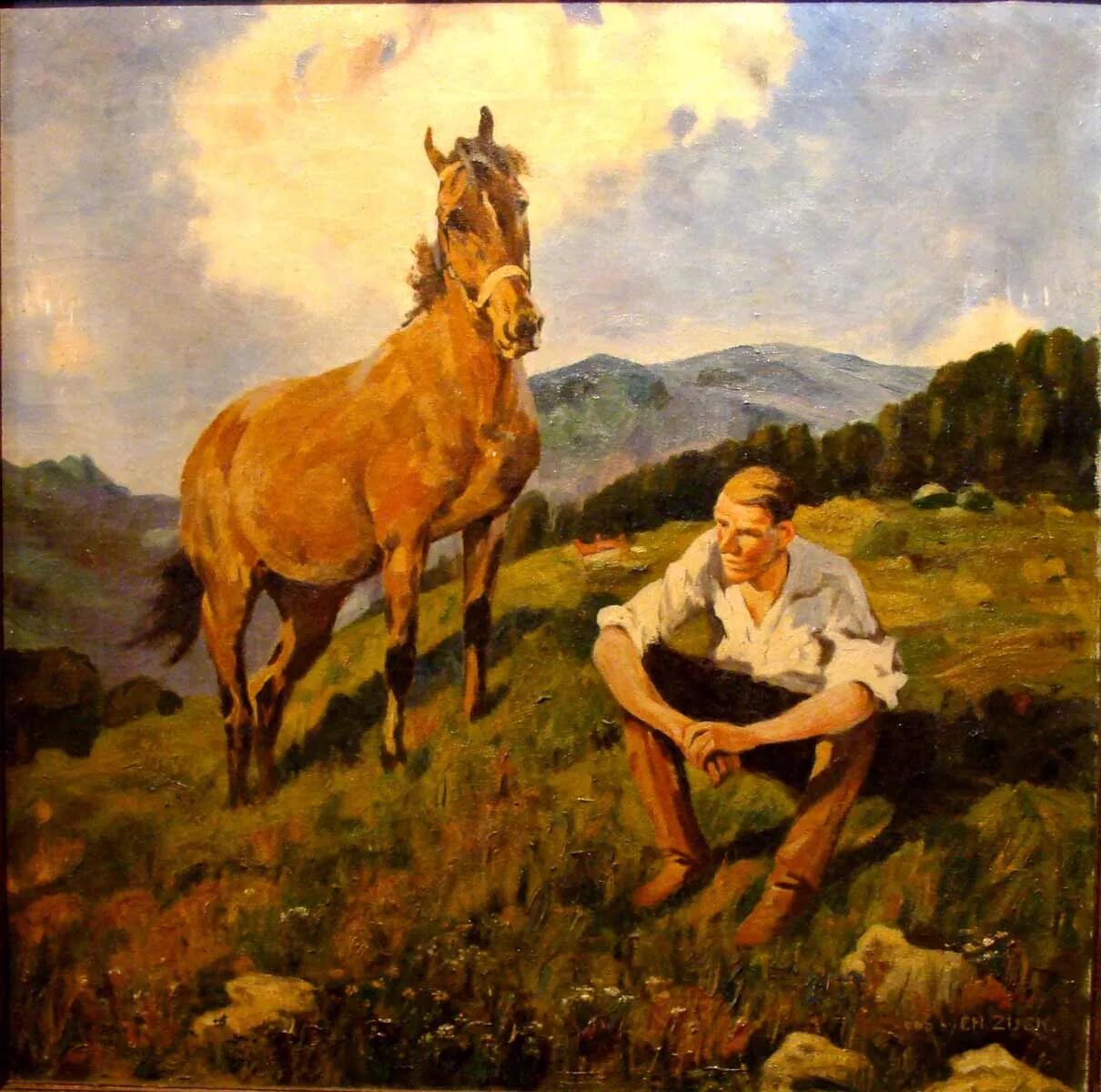 Почему иона исповедуется лошади. Картина лошади. человек и лошадь в живописи. парень на коне живопись. лошади в живописи русских художников.