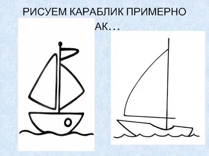 Нарисовать рисунок кораблик