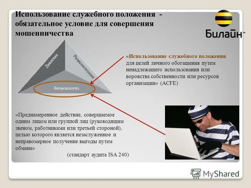 Мошенничество с использованием служебного. Методика расследования мошенничества. Мошенничество с использованием служебного положения. Использование служебного положения. Условия совершения мошенничества.