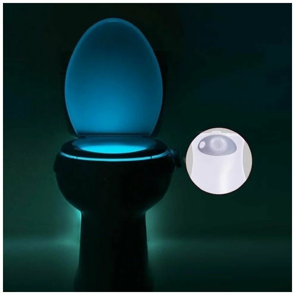 Подсветка для унитаза с датчиком движения. Smart sensor toilet seat. Ночная подсветка унитаза. Светильник-ночник для унитаза с ик- датчиком движения lv-001 white 564030. Smart sensor toilet seat.