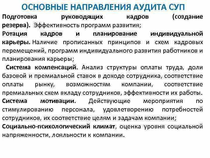 Аудит основные направления