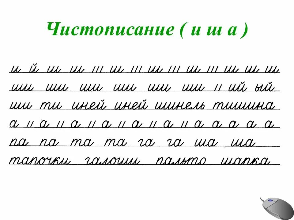 Чистописание. Соединение букв. Соединения с буквой ш. Буква а соединение с буквами.