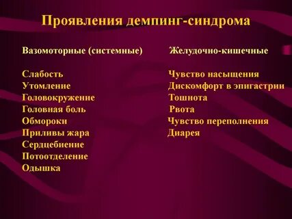 Демпинг синдром