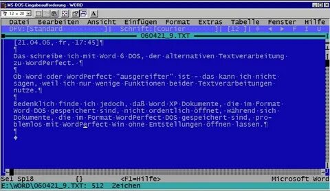 Ms dos word