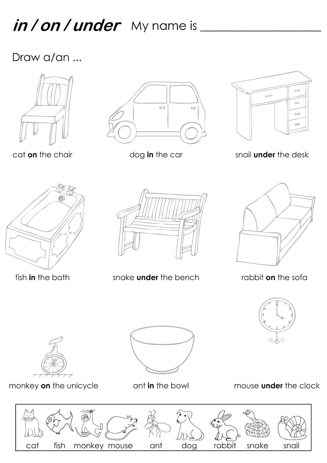 Under draw. Предлоги in on under worksheets for kids. английский задание на on, in under. предлоги worksheets for kids. задание на английском предлоги in on under.