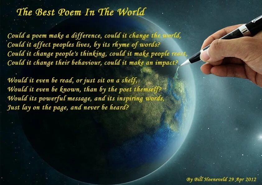 The poem tomorrow. The World of Poetry. The best poems in the World. The Love poems. Стихотворение на английском if i could change the World.