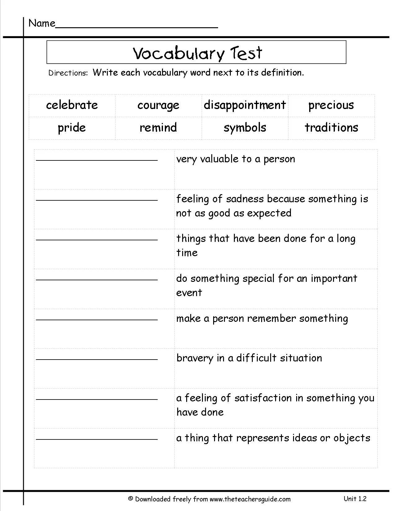 First words tests