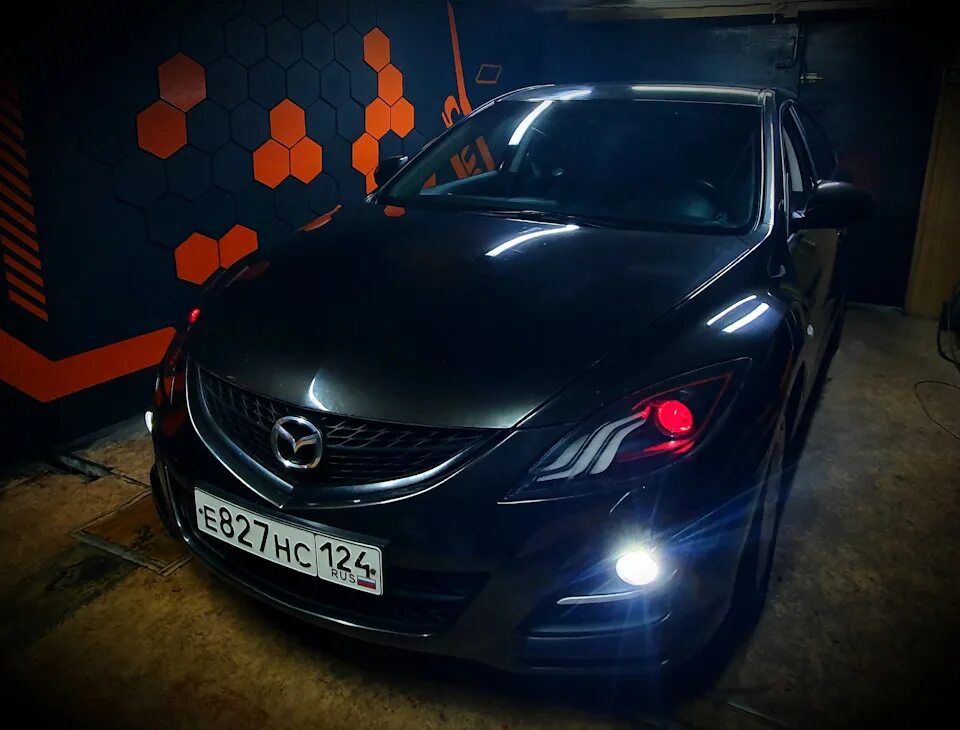 Тюнинг фар мазда. Led Mazda 6gh. Диодные фары Мазда 6 GH. Ангельские глазки Мазда 6 GH. Антихром Мазда 6 GH.