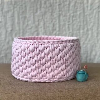 Круглые корзины из трикотажной пряжи