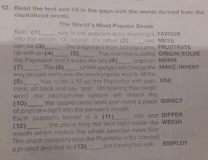 Complete the gaps use