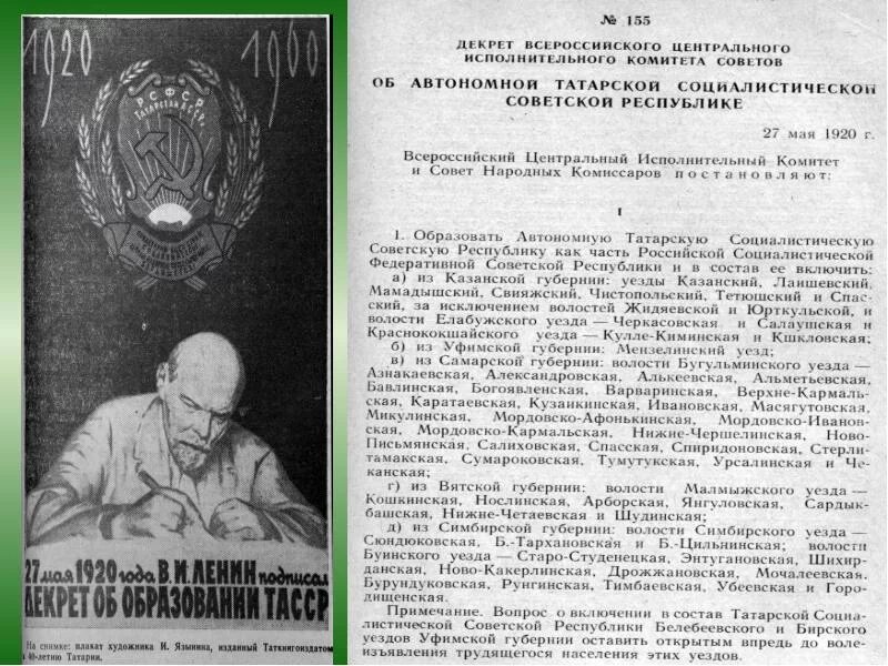 Декрет об образовании рсфср. 27 мая 1920 года — образование татарской асср.. декрет об образовании тасср. декрет об образовании татарстана. подписание декрета об образовании тасср.