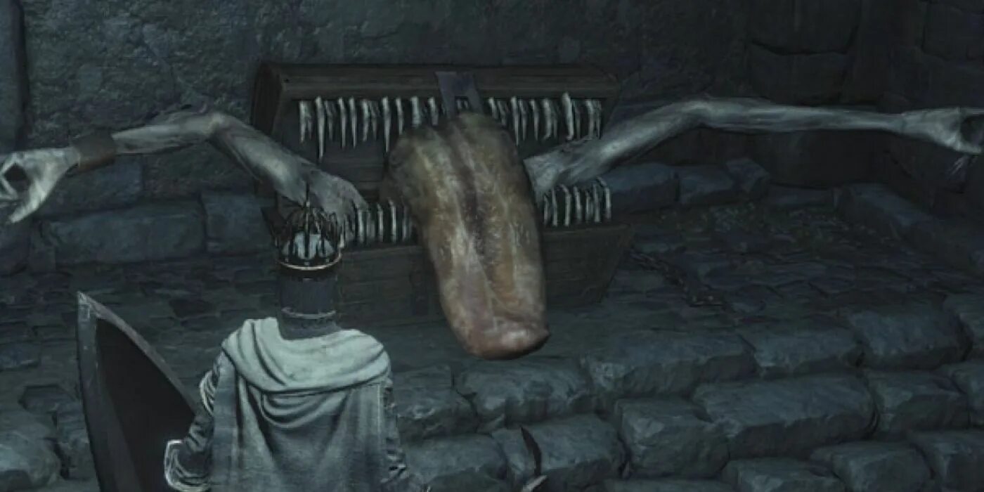 Мимик как отличить. Dark souls сундук мимик. сундук мимик dark souls 3. мимик dark souls 1. мимик из dark souls.