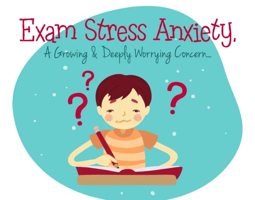 Exam stress. Exam Anxiety. Anxiety worry. Exam Anxiety infographic.