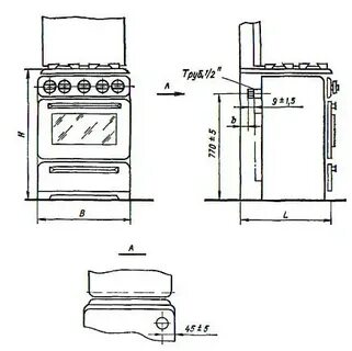 Ширина духовки газовой плиты