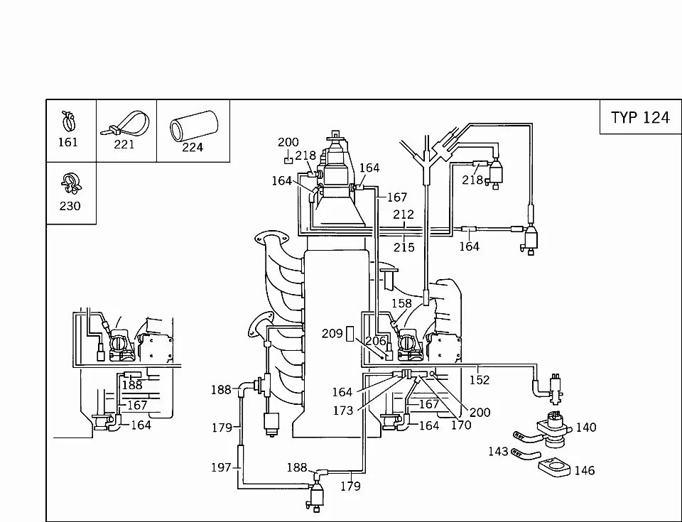 Mercedes w124 2. топливная система мерседес 124. клапан мот вентиляции картонных m119. 0 дизель. редуктор асд мерседес 124.