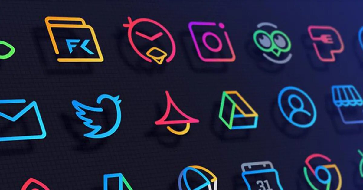 Icon pack для андроид. Неоновые иконки для приложений. Иконка андроид. Иконки для приложений на ПК.